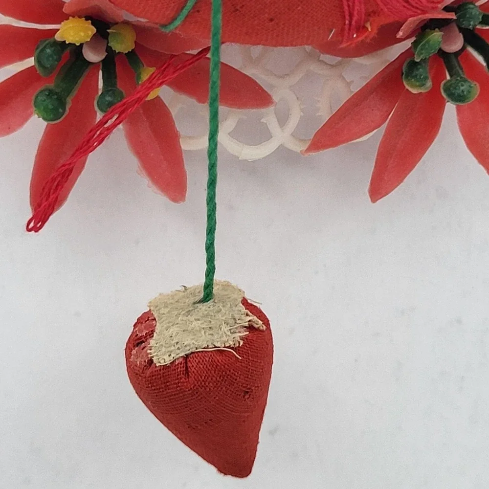 Vintage Florart Pin Cushion Plastic Lace Floral Decoration Made in Hong Kong
